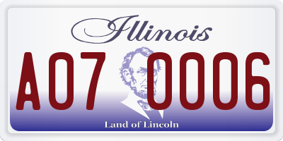 IL license plate A070006