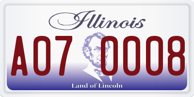 IL license plate A070008