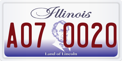 IL license plate A070020