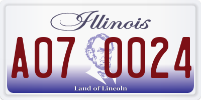 IL license plate A070024