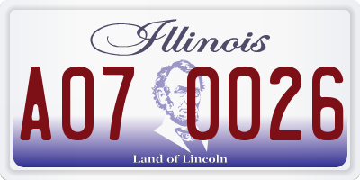 IL license plate A070026