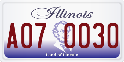 IL license plate A070030