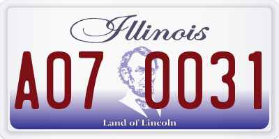 IL license plate A070031