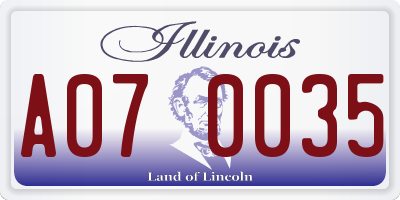 IL license plate A070035