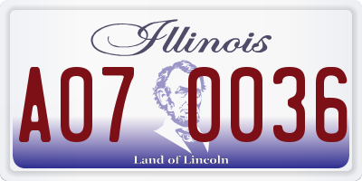 IL license plate A070036