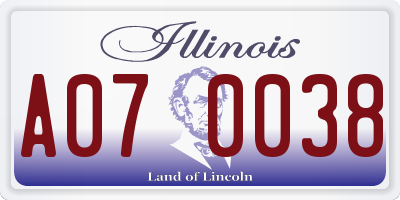 IL license plate A070038