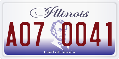 IL license plate A070041