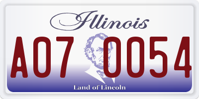 IL license plate A070054
