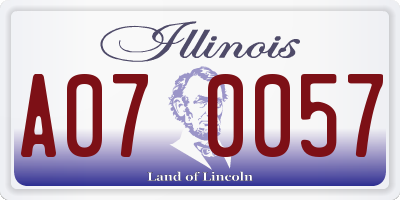 IL license plate A070057