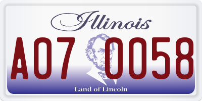 IL license plate A070058