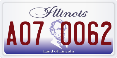IL license plate A070062