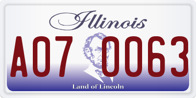 IL license plate A070063