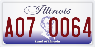 IL license plate A070064