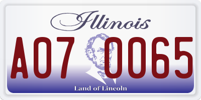 IL license plate A070065