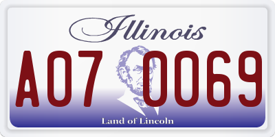 IL license plate A070069