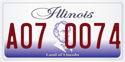 IL license plate A070074