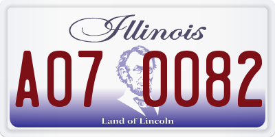 IL license plate A070082