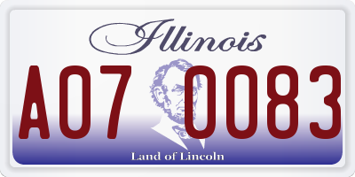 IL license plate A070083