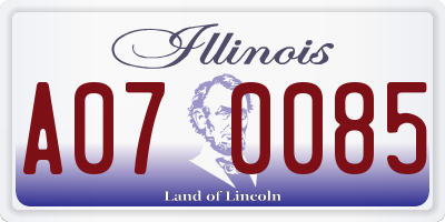 IL license plate A070085