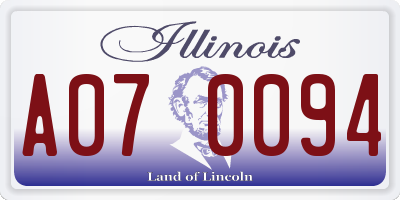 IL license plate A070094