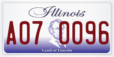 IL license plate A070096