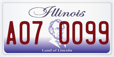 IL license plate A070099