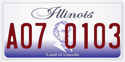 IL license plate A070103