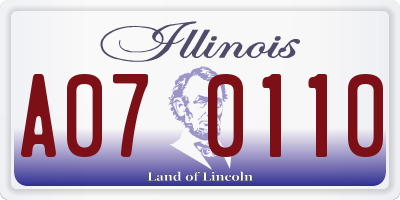 IL license plate A070110