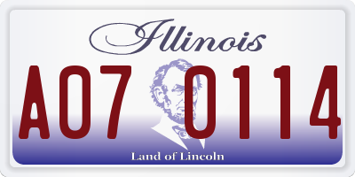 IL license plate A070114