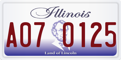 IL license plate A070125