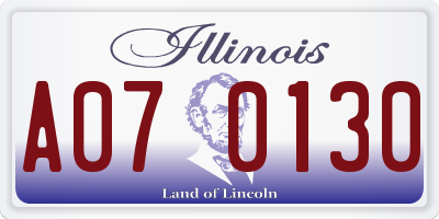 IL license plate A070130