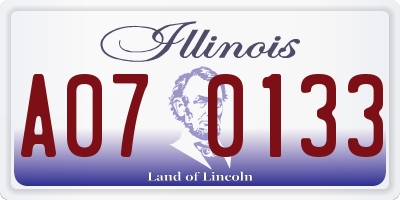 IL license plate A070133