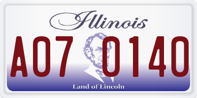 IL license plate A070140