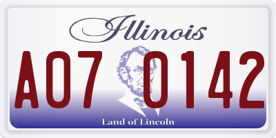 IL license plate A070142