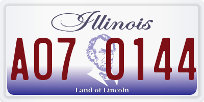 IL license plate A070144