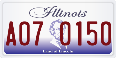 IL license plate A070150