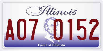 IL license plate A070152