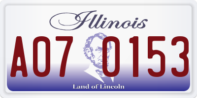 IL license plate A070153