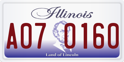 IL license plate A070160