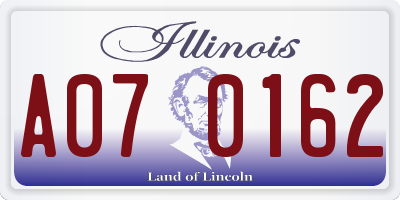 IL license plate A070162