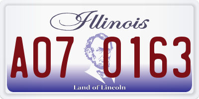 IL license plate A070163