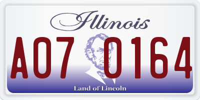 IL license plate A070164