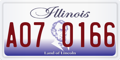 IL license plate A070166