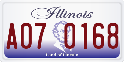 IL license plate A070168