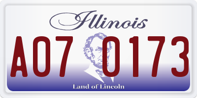IL license plate A070173