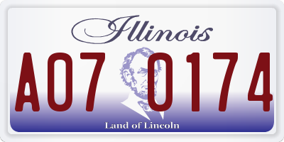 IL license plate A070174
