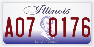 IL license plate A070176