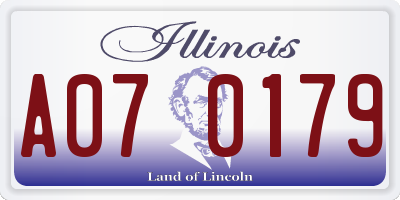 IL license plate A070179