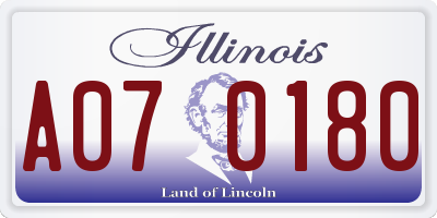 IL license plate A070180