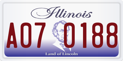 IL license plate A070188